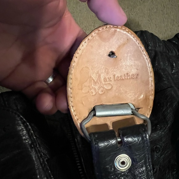 Bernini Beverly Hills Ostrich Jacket Black and Ostrick Belt - Picture 10 of 10